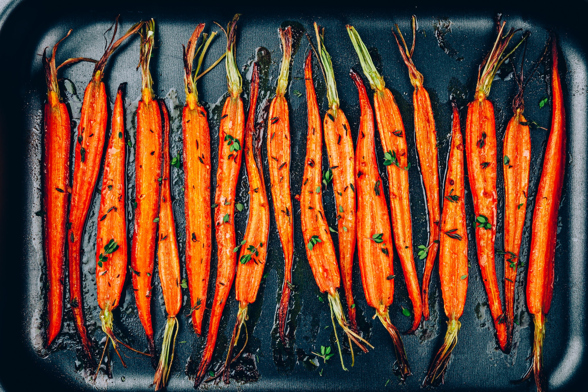 Carottes glacées au four